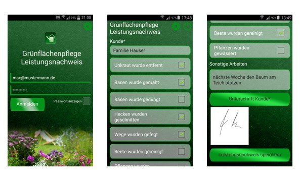 Smartphone App für Galabau und Gartenbau